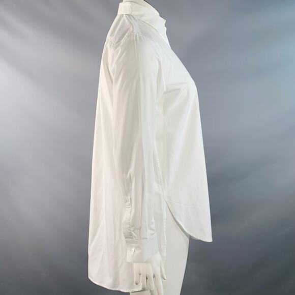 TOTOKAELO Size L White Cotton Pointed Collar Shirt - Picture 2 of 6